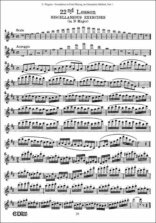 长笛演奏基础教程练习-21—30-长笛五线谱|长笛谱