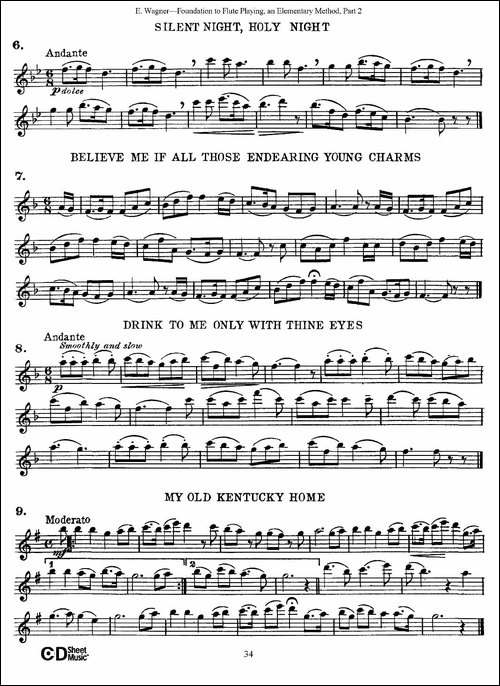 长笛演奏基础教程练习-Collection-of-Songs-an-长笛五线谱|长笛谱