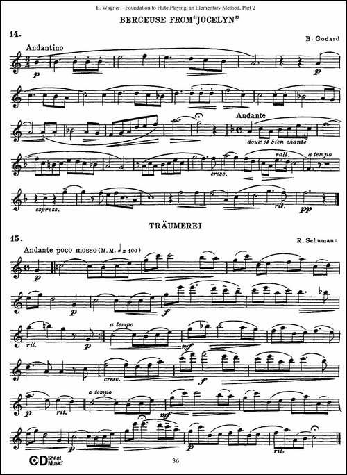 长笛演奏基础教程练习-Collection-of-Songs-an-长笛五线谱|长笛谱