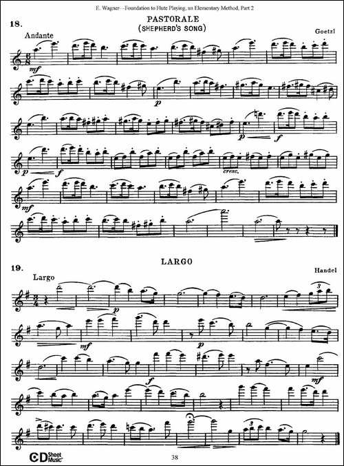 长笛演奏基础教程练习-Collection-of-Songs-an-长笛五线谱|长笛谱