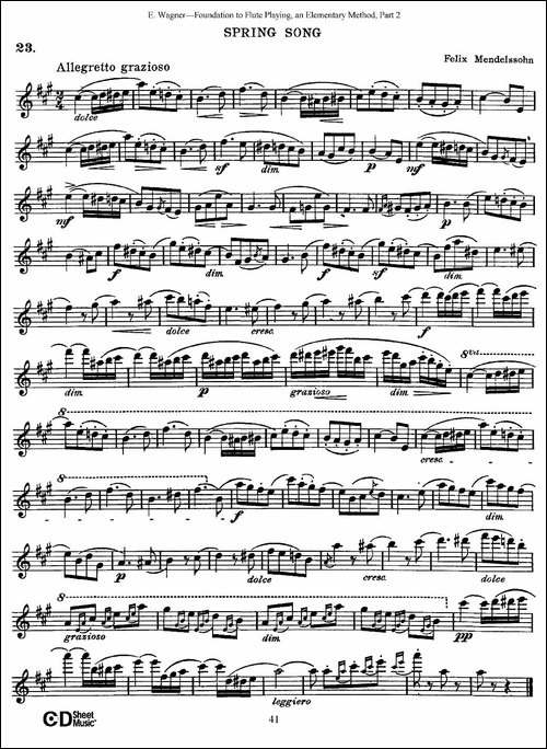 长笛演奏基础教程练习-Collection-of-Songs-an-长笛五线谱|长笛谱