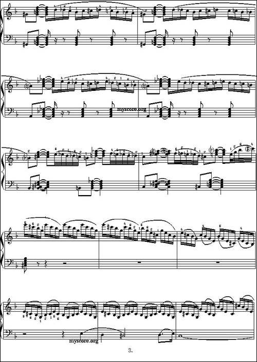 快板-D大调手风琴协奏曲-电子琴谱 - 图3 快板-D大调手风琴协奏曲-电子琴谱