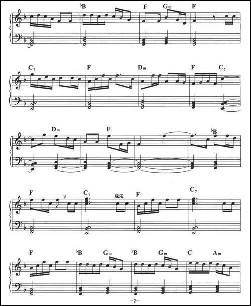 远方的客人请你留下来-电子琴谱