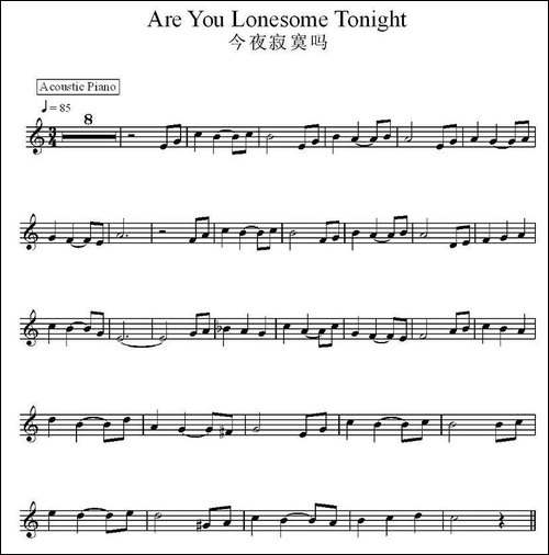 今夜寂寞吗-电子琴谱