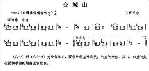 交城山-笛箫间谱|笛箫谱
