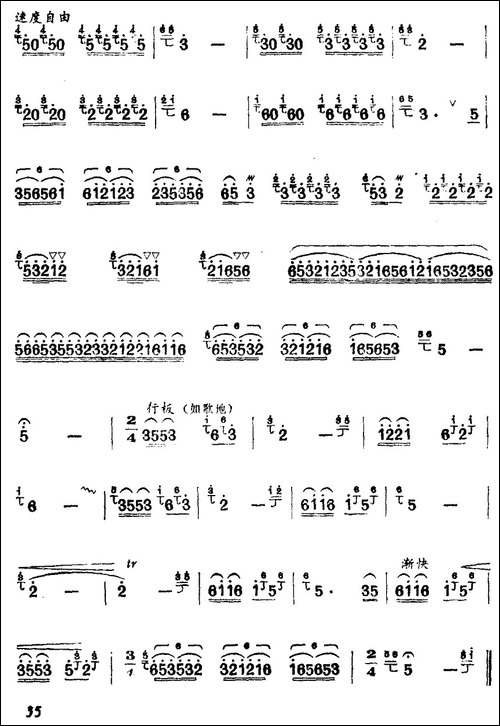 幸福山歌唱不完-笛箫间谱|笛箫谱