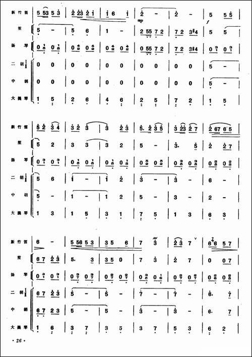 在希望的田野上-新竹笛+乐队伴奏-笛箫间谱|笛箫谱 - 图3 在希望的田野上-新竹笛+乐队伴奏-笛箫间谱|笛箫谱
