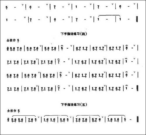 笛子下手指法练习-笛箫间谱|笛箫谱
