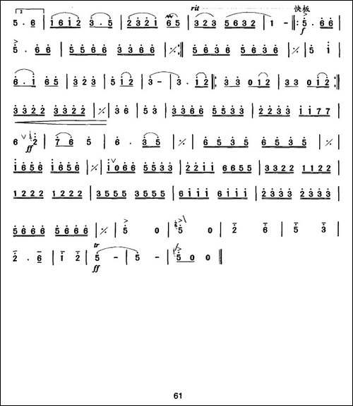 喜庆丰收-选自京剧《龙江颂》-笛箫简谱|笛箫谱