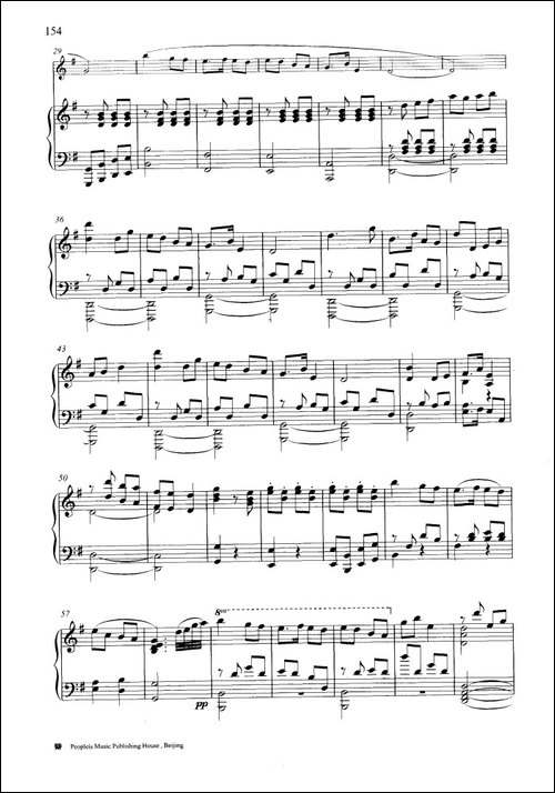 走西口-钢琴伴奏谱-笛箫简谱|笛箫谱