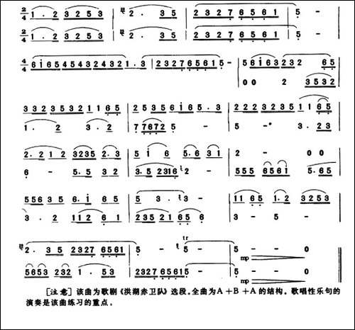 洪湖水，浪打浪-笛箫简谱|笛箫谱