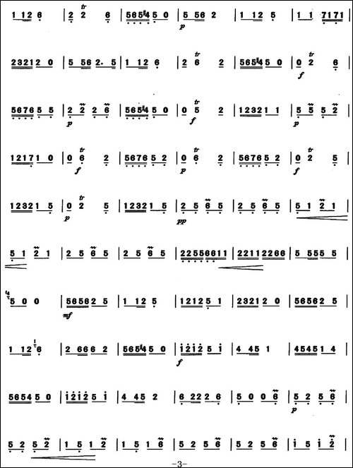 沂蒙情--笛箫简谱|笛箫谱