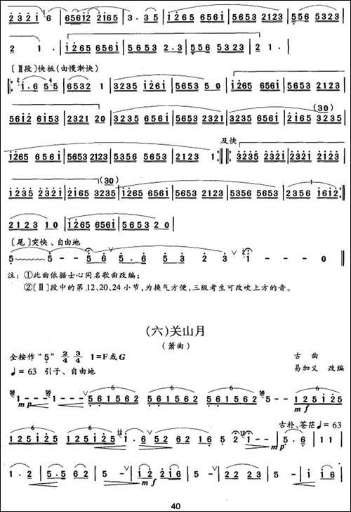 笛箫四级考级曲目:乐曲-1——7-笛箫简谱|笛箫谱 - 图6 笛箫四级考级曲目:乐曲-1——7-笛箫简谱|笛箫谱
