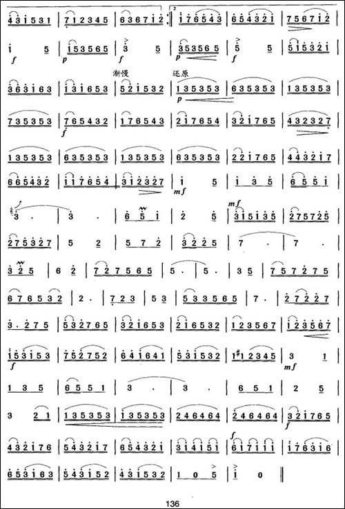 笛箫八级考级曲目：练习曲-1——7-笛箫简谱|笛箫谱