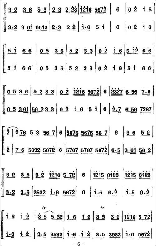 江南丝竹乐曲：行街-笛+二胡-笛箫简谱|笛箫谱