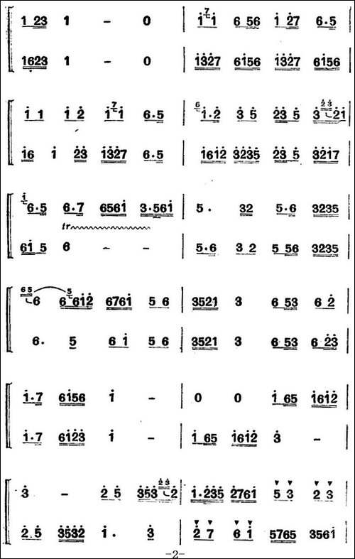 江南丝竹乐曲：欢乐歌-二胡+笛-笛箫简谱|笛箫谱