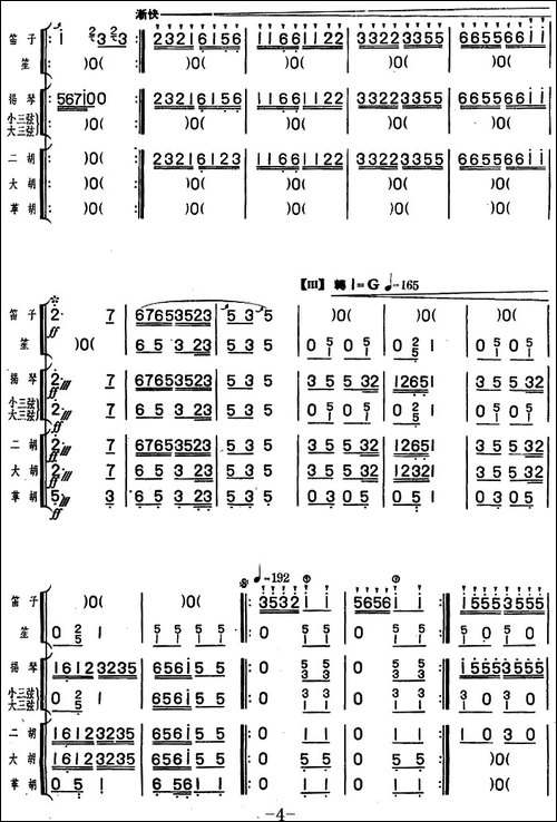 一枝春-笛子独奏+民乐队伴奏-笛箫简谱|笛箫谱
