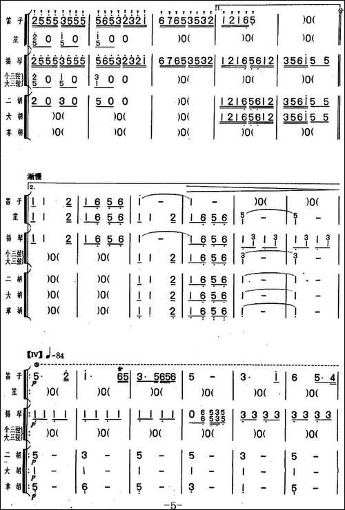 一枝春-笛子独奏+民乐队伴奏-笛箫简谱|笛箫谱