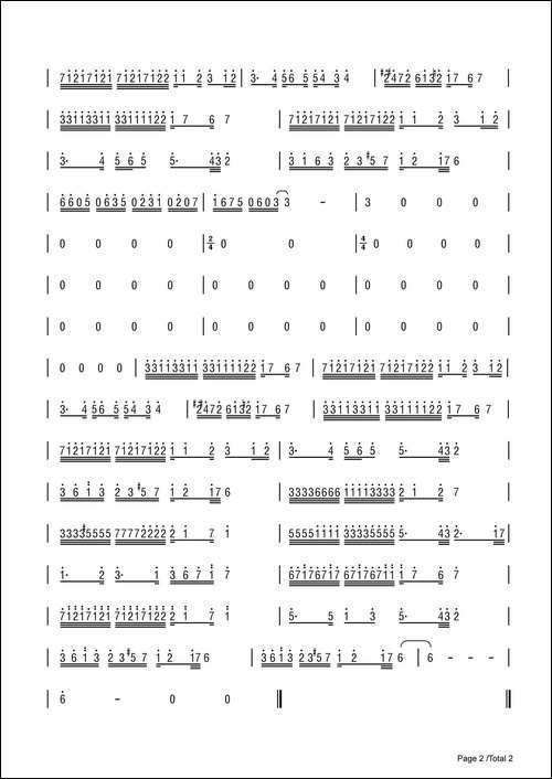 Purple-Passion-紫色激情-笛箫简谱|笛箫谱