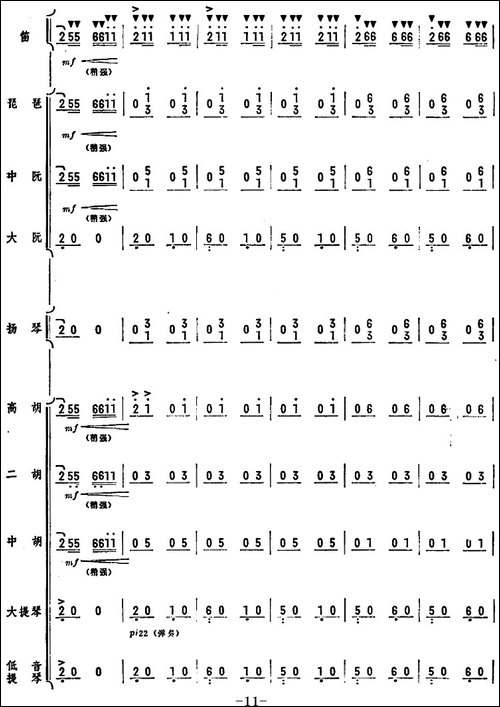 人民的邮递员-笛子独奏+乐队伴奏曲总谱-笛箫简谱|笛箫谱