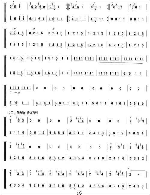 荫中鸟-笛+笙-笛箫间谱|笛箫谱