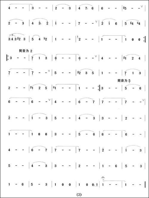 溜冰圆舞曲-笛箫间谱|笛箫谱