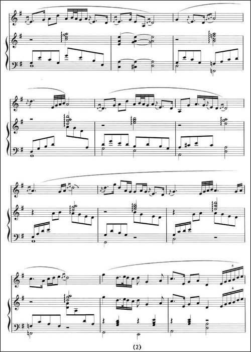 乡歌-十孔笛+钢琴-笛箫间谱|笛箫谱