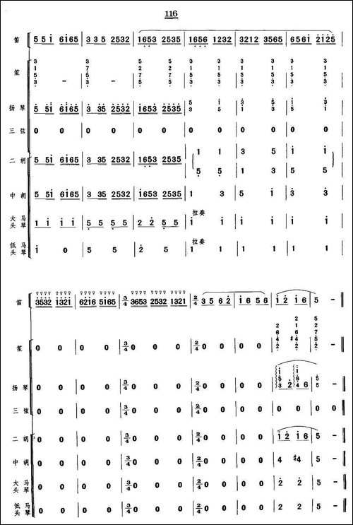 牧笛-笛子独奏+民乐队伴奏总谱-笛箫间谱|笛箫谱