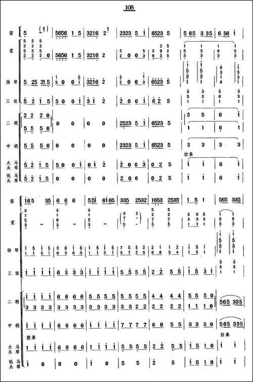 牧笛-笛子独奏+民乐队伴奏总谱-笛箫间谱|笛箫谱