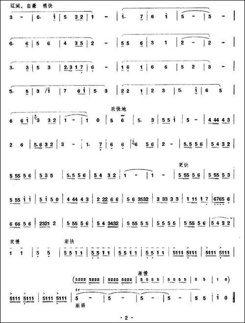 火车向着韶山跑-笛箫间谱|笛箫谱