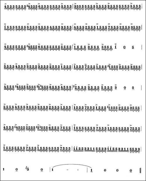 威尼斯狂欢节-笛箫间谱|笛箫谱