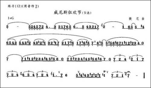 威尼斯狂欢节-笛箫间谱|笛箫谱
