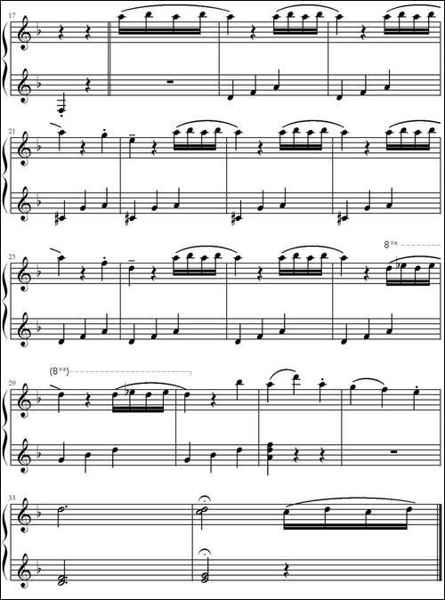 鸟之歌 -钢琴谱