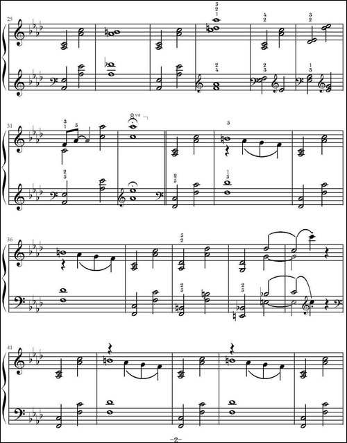 晚间的和声 -钢琴谱