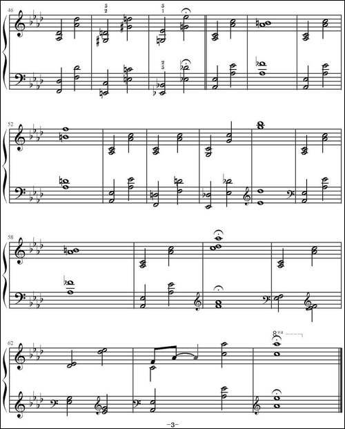 晚间的和声 -钢琴谱