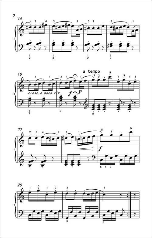 第三级 2.C大调小奏鸣曲-中央音乐学院 钢琴-业余考级教程 1-3级-钢琴谱