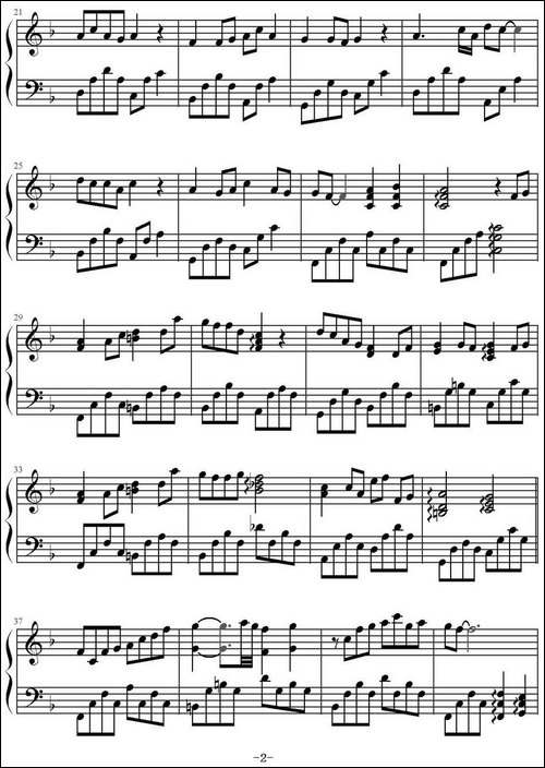 菊花台-足球小将制谱版-钢琴谱