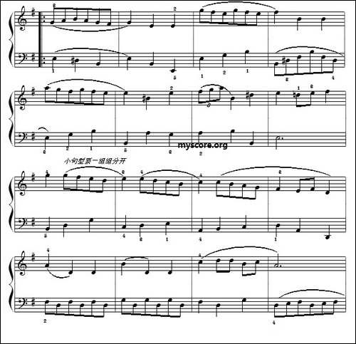 巴赫初级钢琴曲之九：小步舞曲-钢琴谱