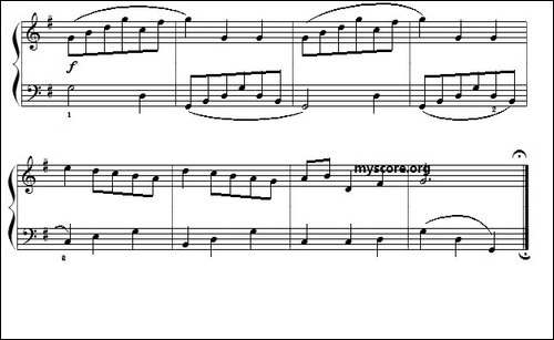 巴赫初级钢琴曲之九：小步舞曲-钢琴谱