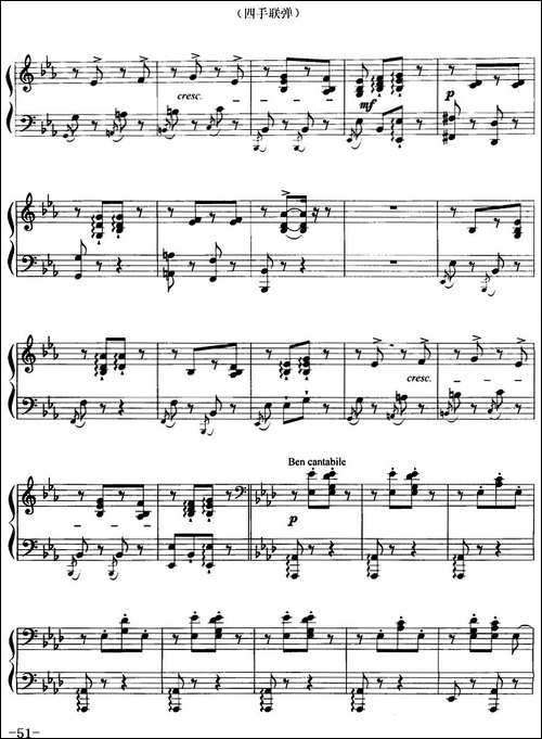 拨弦舞曲-选自舞剧《希尔维亚》、四手联弹-钢琴谱