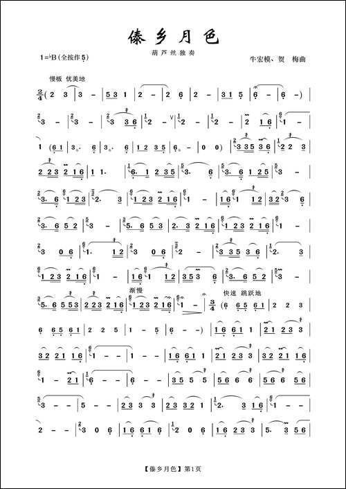 傣乡月色-葫芦丝