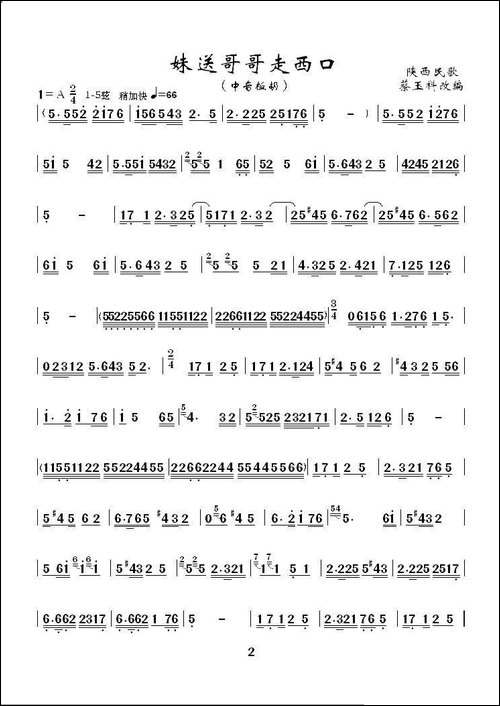 妹送哥哥走西口-中音板胡独奏-胡琴