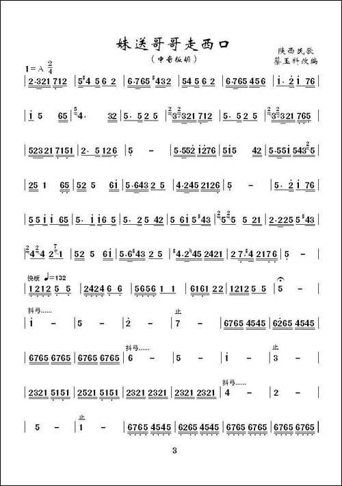 妹送哥哥走西口-中音板胡独奏-胡琴