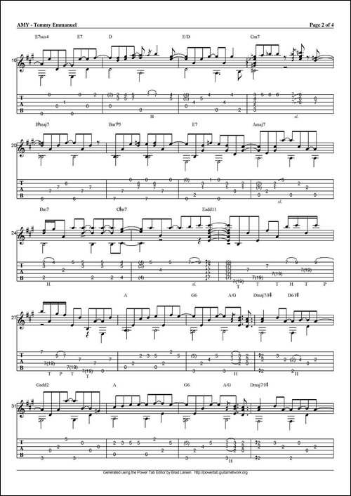 tommy-emmanuel：amy-指弹吉他-吉他谱