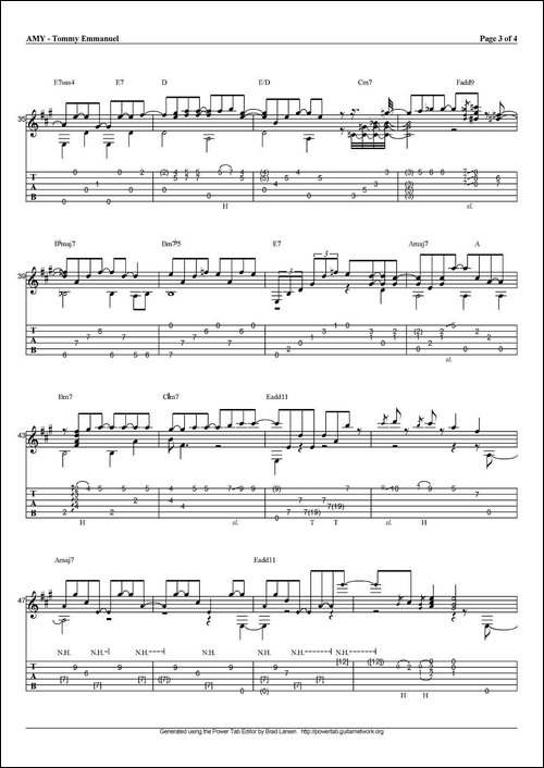 tommy-emmanuel：amy-指弹吉他-吉他谱