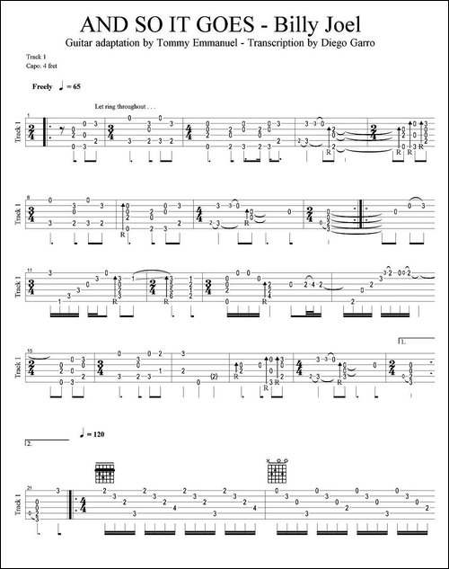 tommy-emmanuel：and-so-it-goes-指弹吉他-吉他谱