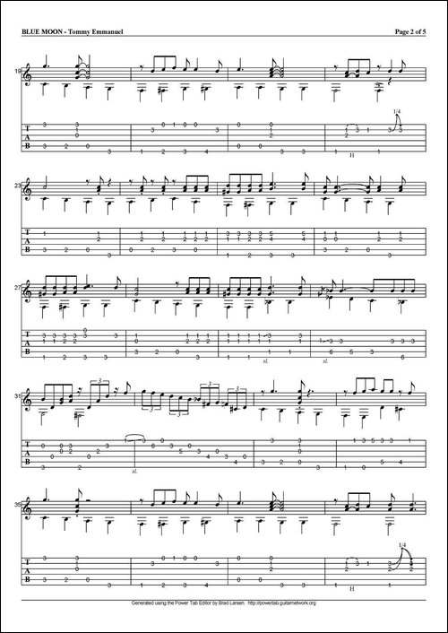 tommy-emmanuel：blue-moon-指弹吉他-吉他谱