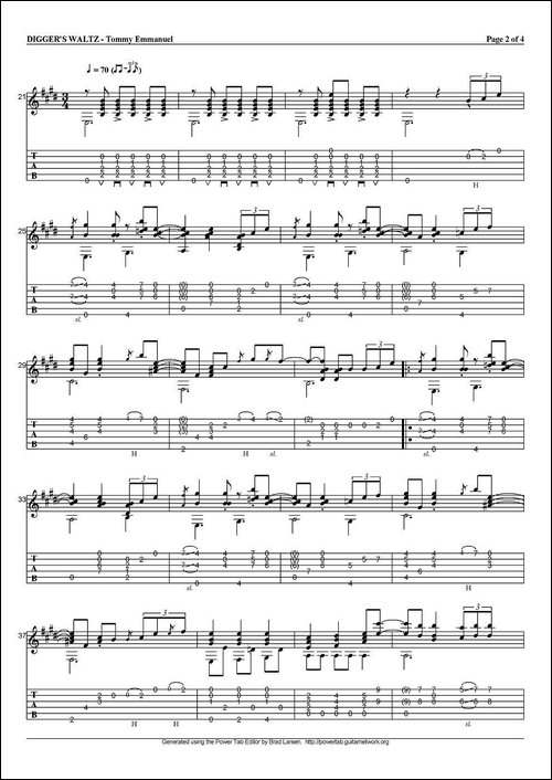 tommy-emmanuel：diggers-waltz-指弹吉他-吉他谱