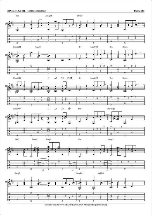 tommy-emmanuel：dixie-mcguire-指弹吉他-吉他谱