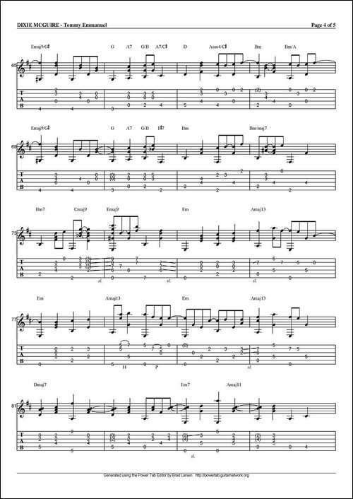 tommy-emmanuel：dixie-mcguire-指弹吉他-吉他谱